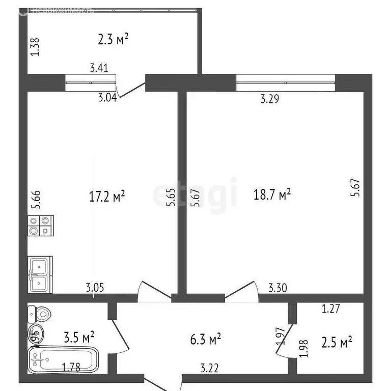 1-комнатная квартира: Йошкар-Ола, улица Петрова, 31 (46.9 м) - Фото 1