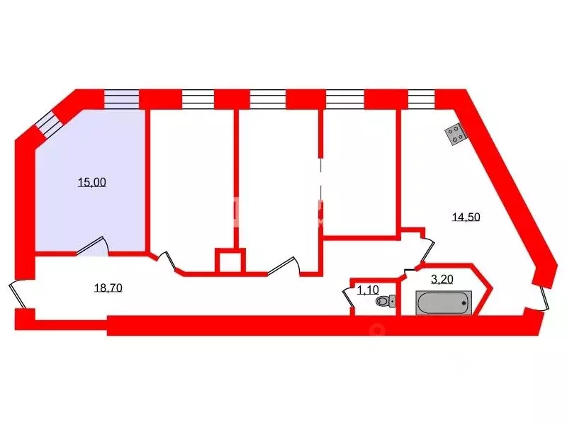 Комната Санкт-Петербург Нарвский просп., 24 (15.0 м) - Фото 2