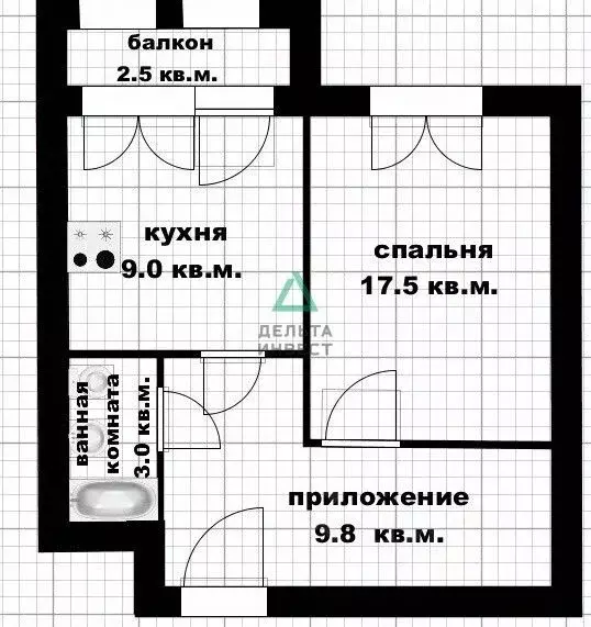 1-к кв. Башкортостан, Уфа Дагестанская ул., 10/1 (41.0 м) - Фото 2