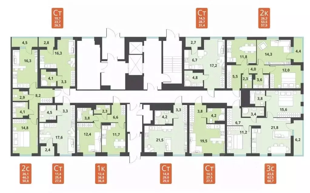 2-к кв. Новосибирская область, Новосибирск Тайгинская ул., с3 (53.3 м) - Фото 1