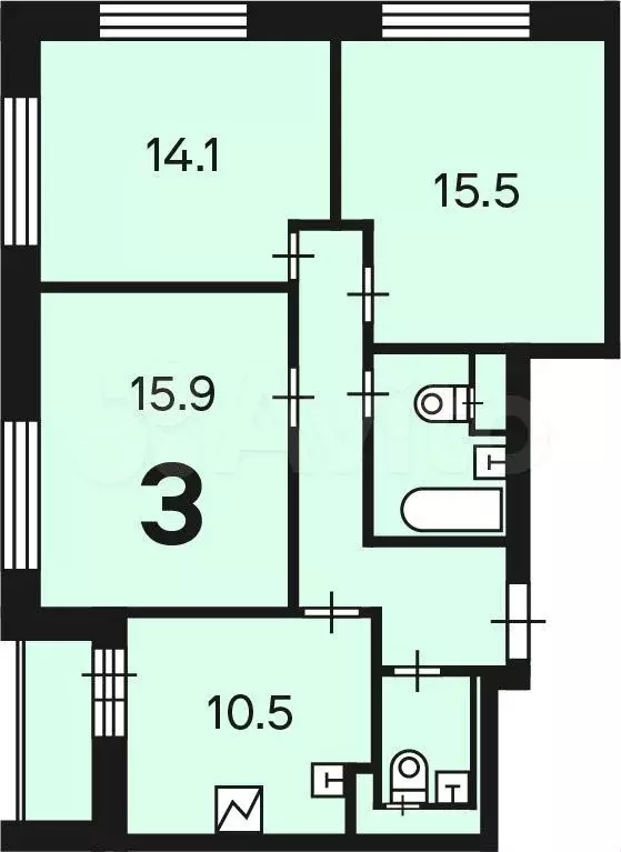 Аукцион: 3-к. квартира, 72,2 м, 2/23 эт. - Фото 1