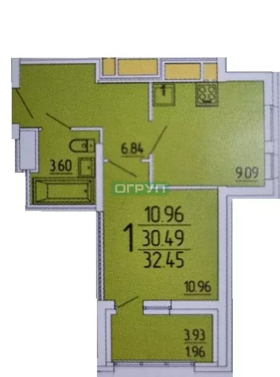 1-комнатная квартира: Пенза, улица Кордон Студёный, 47 (30.4 м) - Фото 1