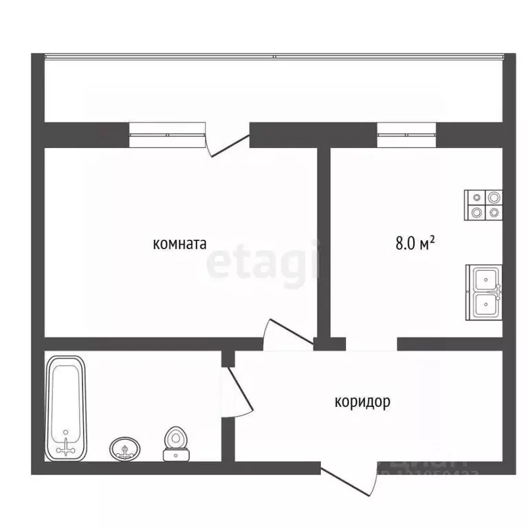 1-к кв. Архангельская область, Котлас ул. Володарского, 102А (35.6 м) - Фото 2