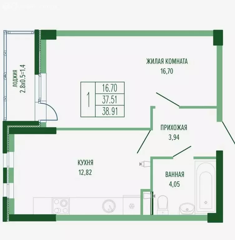 Квартира-студия: Краснодар, Круговая улица, 4/1к1 (27 м) - Фото 0