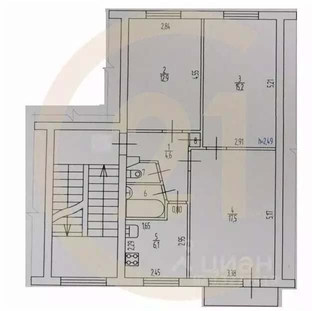 3-к кв. Пермский край, Пермь ул. Адмирала Нахимова, 26 (59.6 м) - Фото 2
