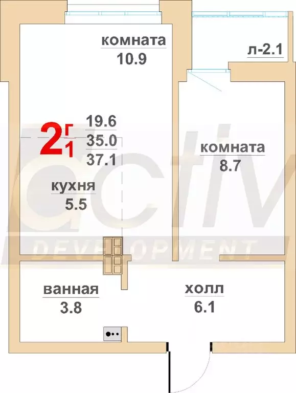 2-к кв. Свердловская область, Екатеринбург ул. Военная, 18 (35.0 м) - Фото 1