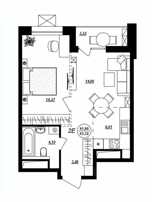 2-к кв. Хабаровский край, Хабаровск ул. Демьяна Бедного (43.32 м) - Фото 1