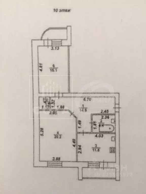 2-к кв. Воронежская область, Воронеж ул. Антокольского, 2 (68.1 м) - Фото 2