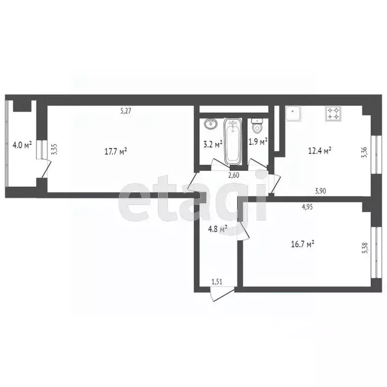 2-к кв. Ростовская область, Батайск Коммунистическая ул., 195Б (65.0 ... - Фото 0