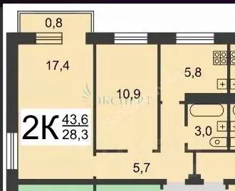 2-к кв. Нижегородская область, Нижний Новгород просп. Ленина, 30к3 ... - Фото 2