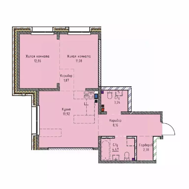 2-к кв. Иркутская область, Иркутск Култукская ул., 26 (63.98 м) - Фото 0