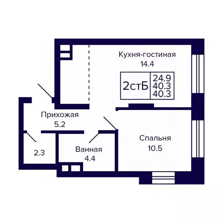 2-к кв. Новосибирская область, Новосибирск ул. Грибоедова (40.3 м) - Фото 0