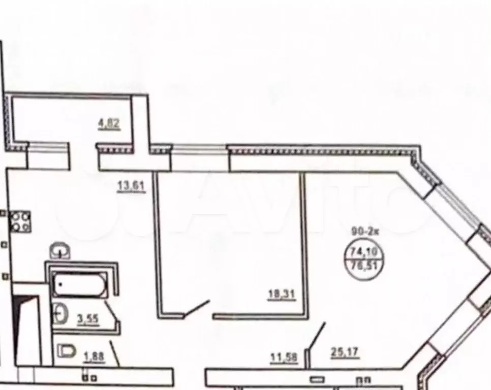 2-к. квартира, 75 м, 13/14 эт. - Фото 0