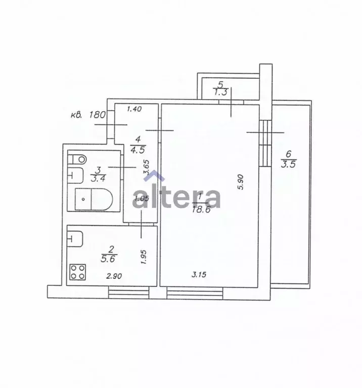 1-к кв. Татарстан, Казань ул. Сафиуллина, 48 (36.9 м) - Фото 2