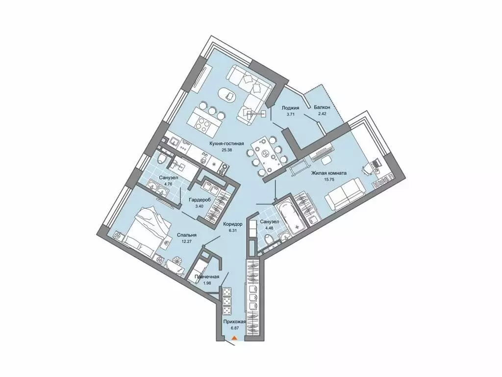 2-комнатная квартира: Екатеринбург, Косотурская улица, 1В/2 (85 м) - Фото 1