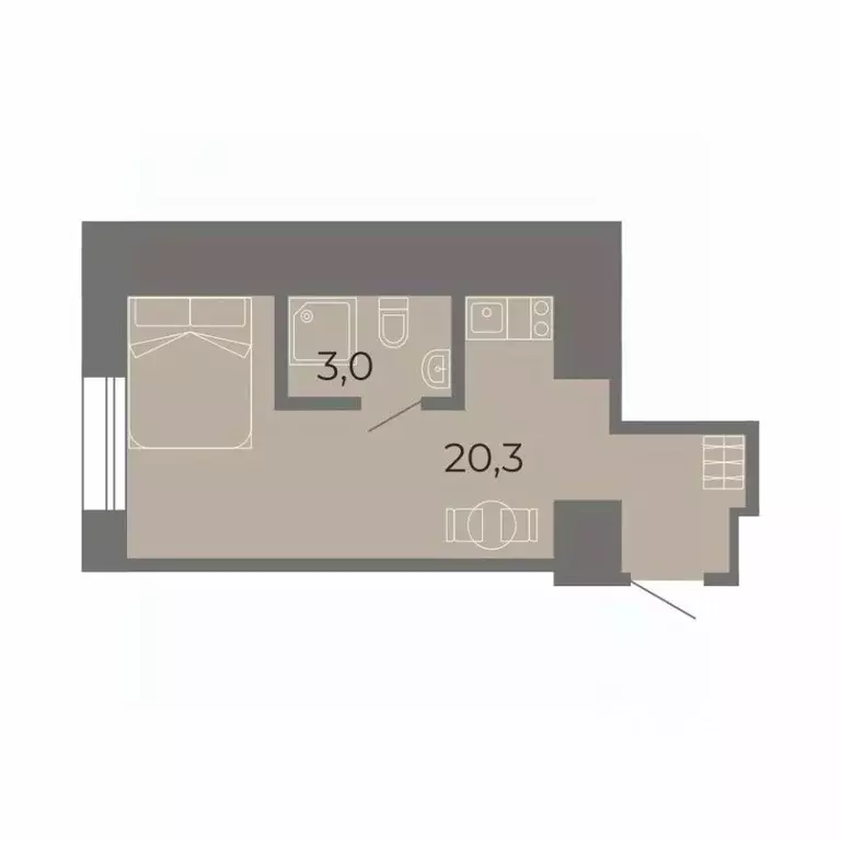 Студия Санкт-Петербург Заставская ул., 33с3 (23.3 м) - Фото 2