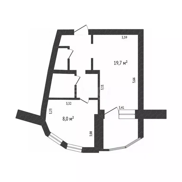 1-к кв. Белгородская область, Белгород ул. Щорса, 56а (41.0 м) - Фото 2