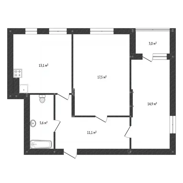 3-к кв. Башкортостан, Уфа ул. Акназарова, 29 (63.7 м) - Фото 2