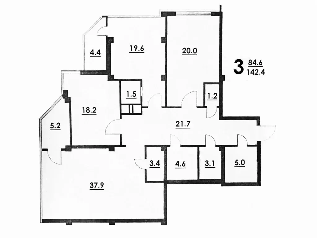 3-к кв. Брянская область, Брянск ул. Дуки, 54 (142.0 м) - Фото 0