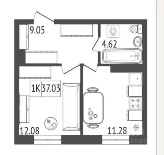 1-к кв. Красноярский край, Красноярск Соколовская ул., 20Г (37.0 м) - Фото 1