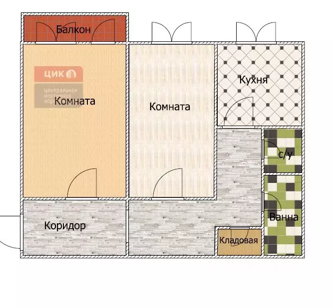 2-к кв. Рязанская область, Рязань ул. Белякова, 7 (66.0 м) - Фото 1