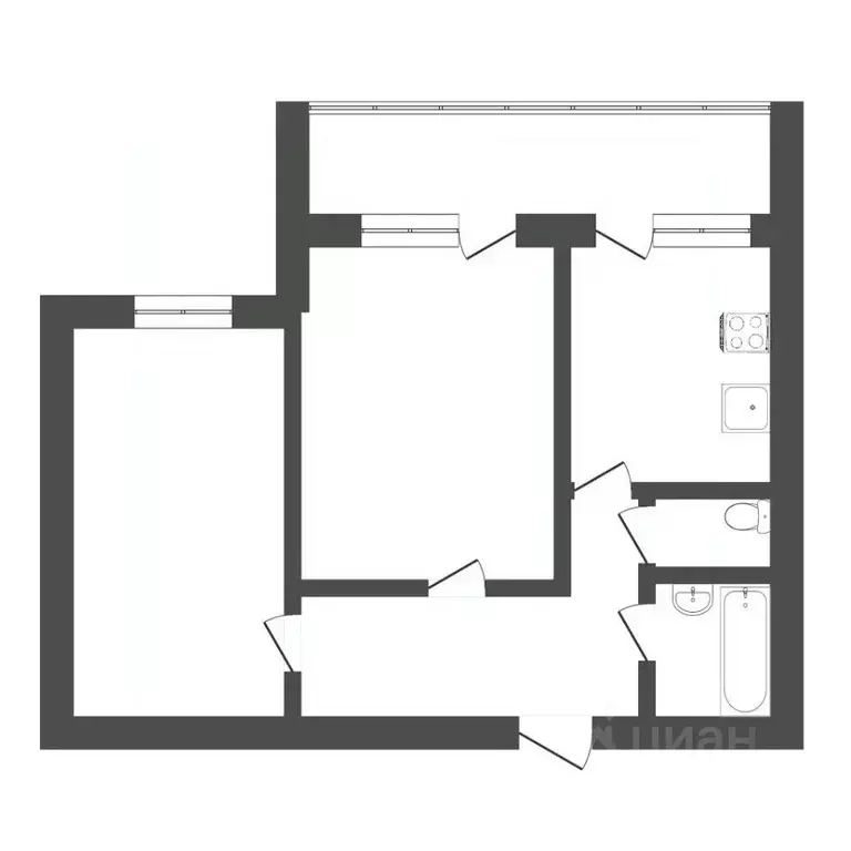 2-к кв. Тюменская область, Тюмень ул. Газовиков, 30 (46.0 м) - Фото 1