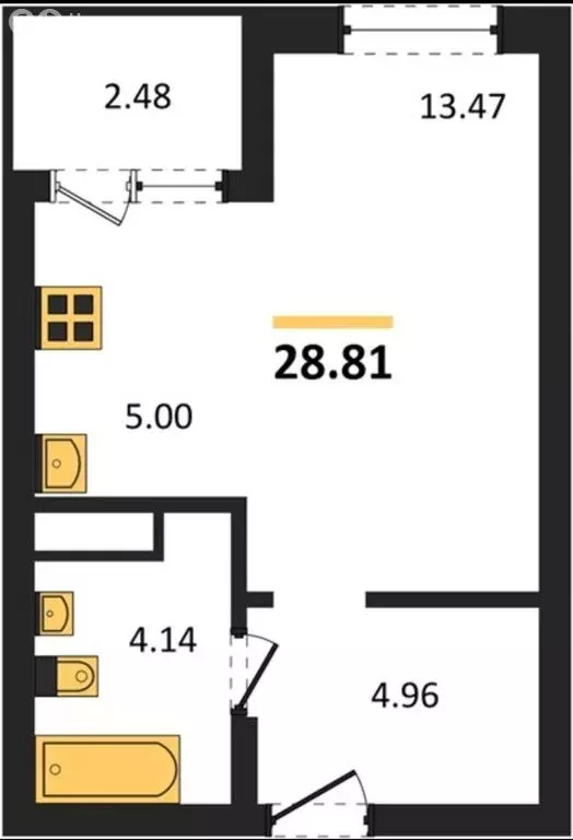 Квартира-студия: Екатеринбург, Походная улица, 4А (28 м) - Фото 1