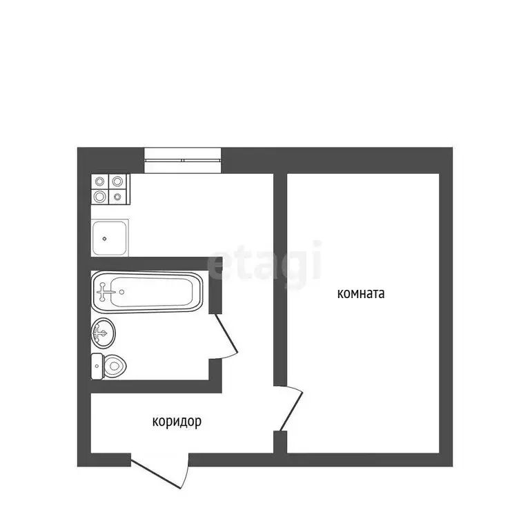 1-комнатная квартира: Альметьевск, улица Белоглазова, 46 (29 м) - Фото 0