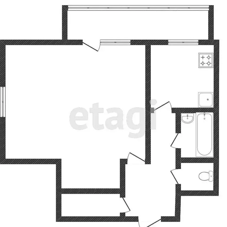 1-комнатная квартира: Миасс, проспект Автозаводцев, 51 (33.2 м) - Фото 1