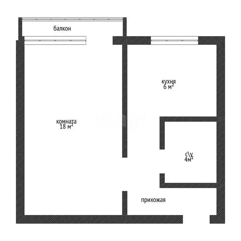 1-комнатная квартира: Майкоп, Краснооктябрьская улица, 65 (31.7 м) - Фото 0