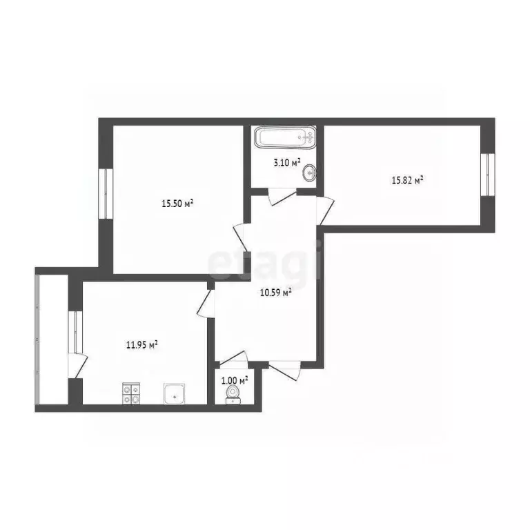 2-к кв. Тюменская область, Тюмень ул. Восстания, 19к3 (57.9 м) - Фото 0