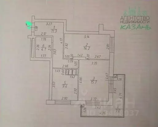 2-к кв. Татарстан, Казань ул. Комиссара Габишева, 18А (57.7 м) - Фото 2