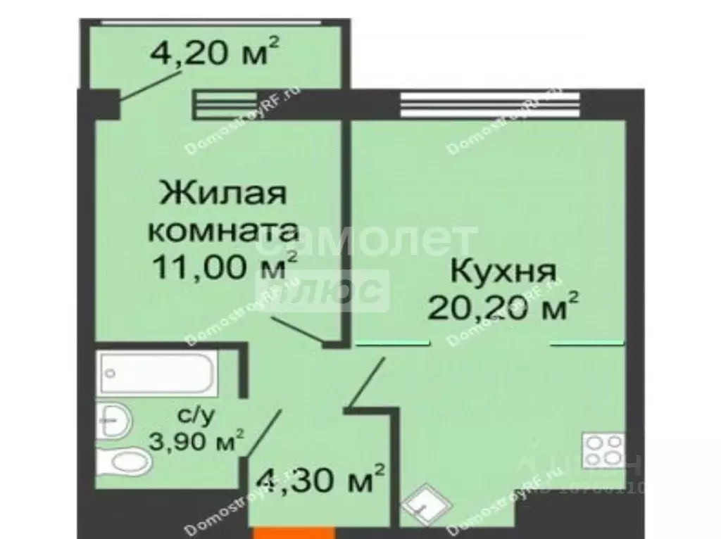1-к кв. Липецкая область, Липецк ул. Осканова, 2 (43.6 м) - Фото 1