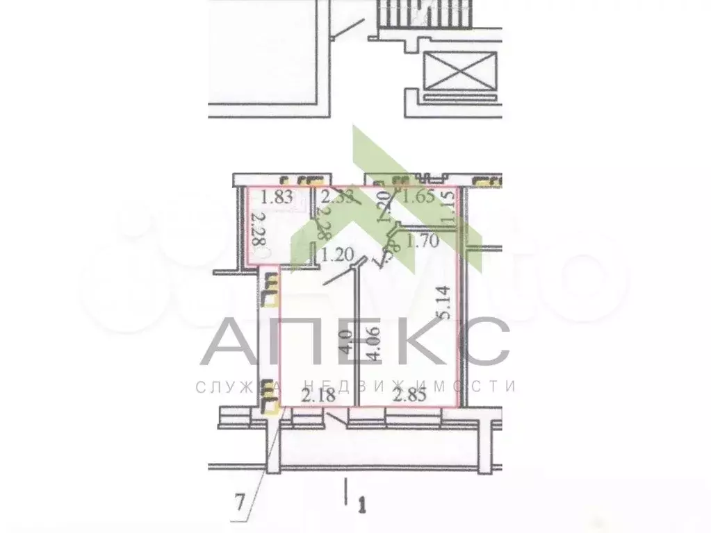 1-к. квартира, 33,5 м, 4/9 эт. - Фото 1