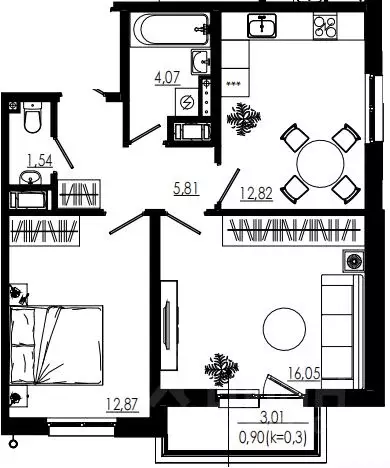 2-к кв. Ленинградская область, Тосненский район, Форносовское ... - Фото 1