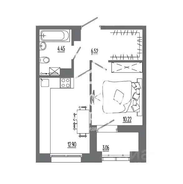 1-к кв. Иркутская область, Иркутск ул. Ивана Доронина, 7/1 (36.4 м) - Фото 1