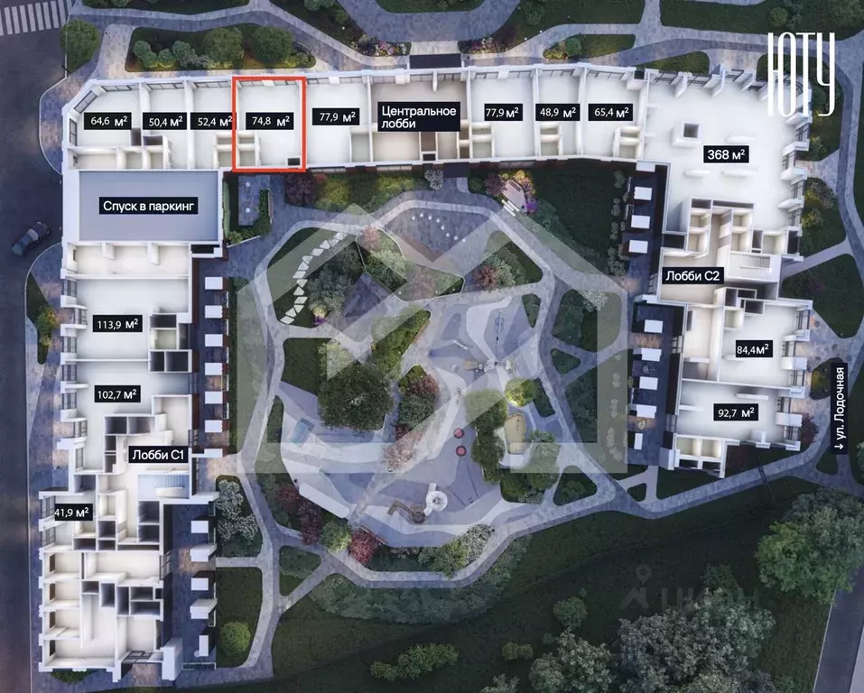 Помещение свободного назначения в Москва Юту жилой комплекс (75 м) - Фото 1