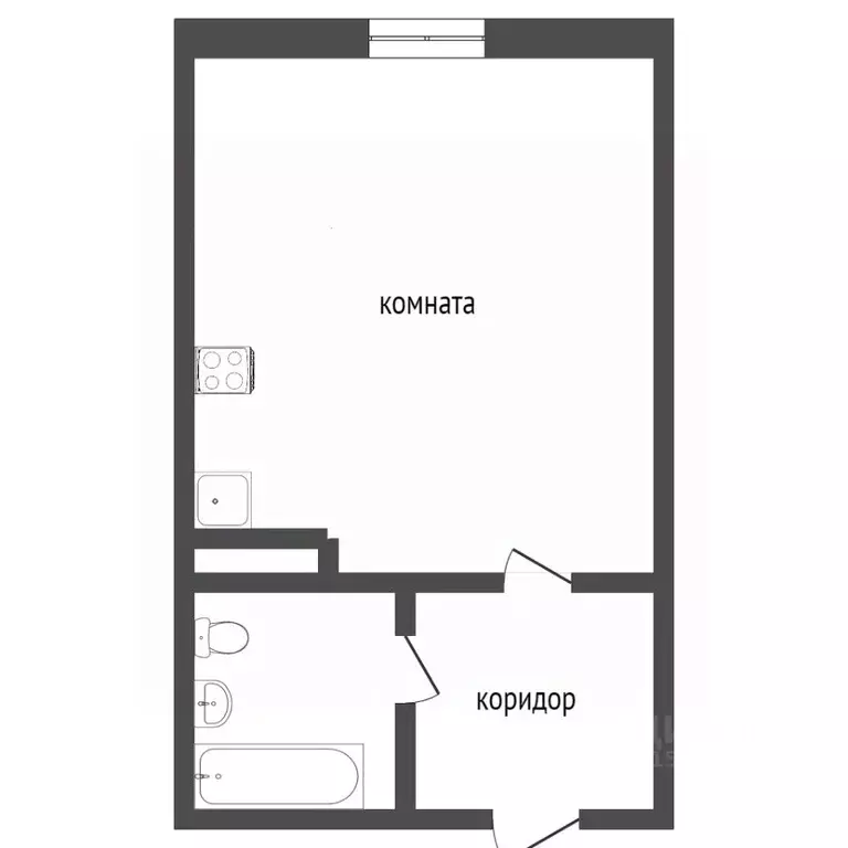 Студия Тюменская область, Тобольск 15-й мкр, 22 (20.4 м) - Фото 1