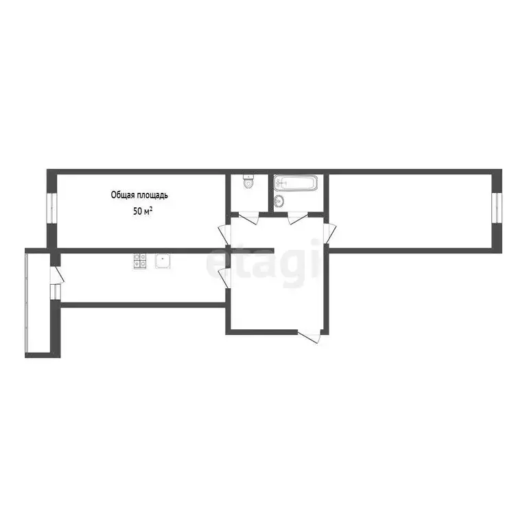 2-комнатная квартира: Улан-Удэ, улица Шумяцкого, 20 (50 м) - Фото 1