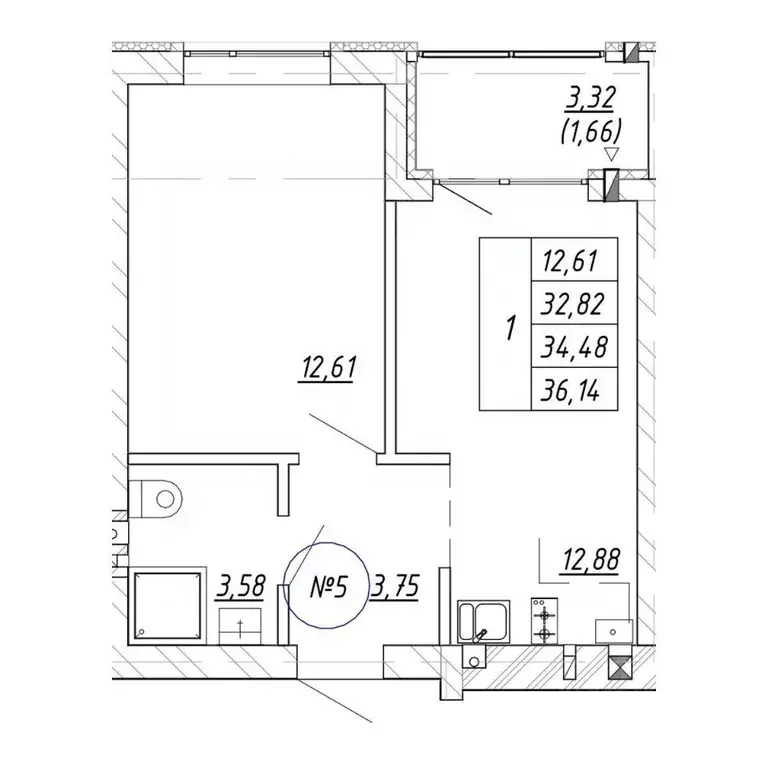 1-к кв. Калининградская область, Зеленоградск пос. Малиновка,  (36.14 ... - Фото 1