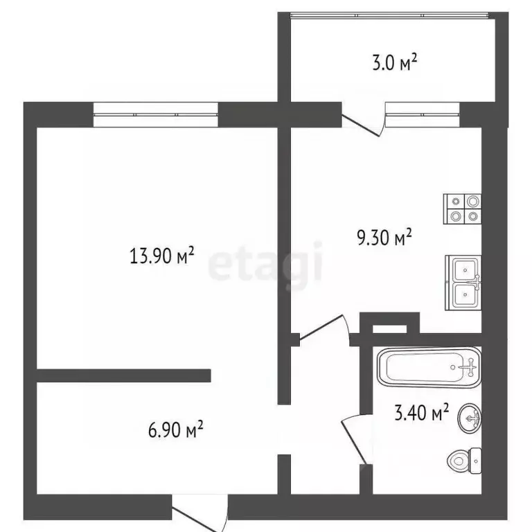 1-к кв. Мордовия, Саранск ул. Косарева, 115 (33.2 м) - Фото 0