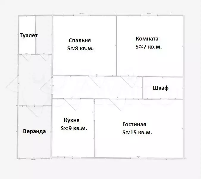 3-к. квартира, 44,3 м, 1/1 эт. - Фото 0