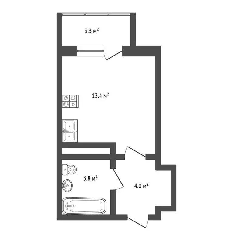 Квартира-студия: Тюмень, Тальниковая улица, 5 (22 м) - Фото 0