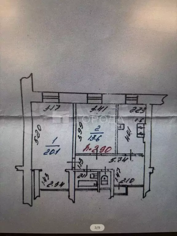 2-к. квартира, 58,3 м, 4/6 эт. - Фото 0
