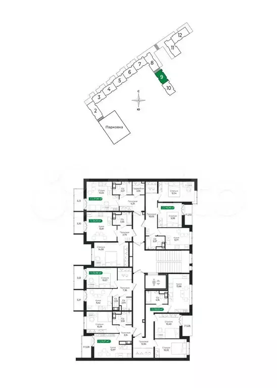 2-к. квартира, 47 м, 2/8 эт. - Фото 1