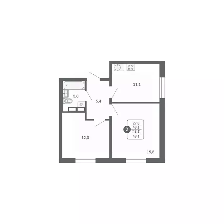 2-к кв. Кировская область, Киров ул. Потребкооперации, 34 (48.1 м) - Фото 0