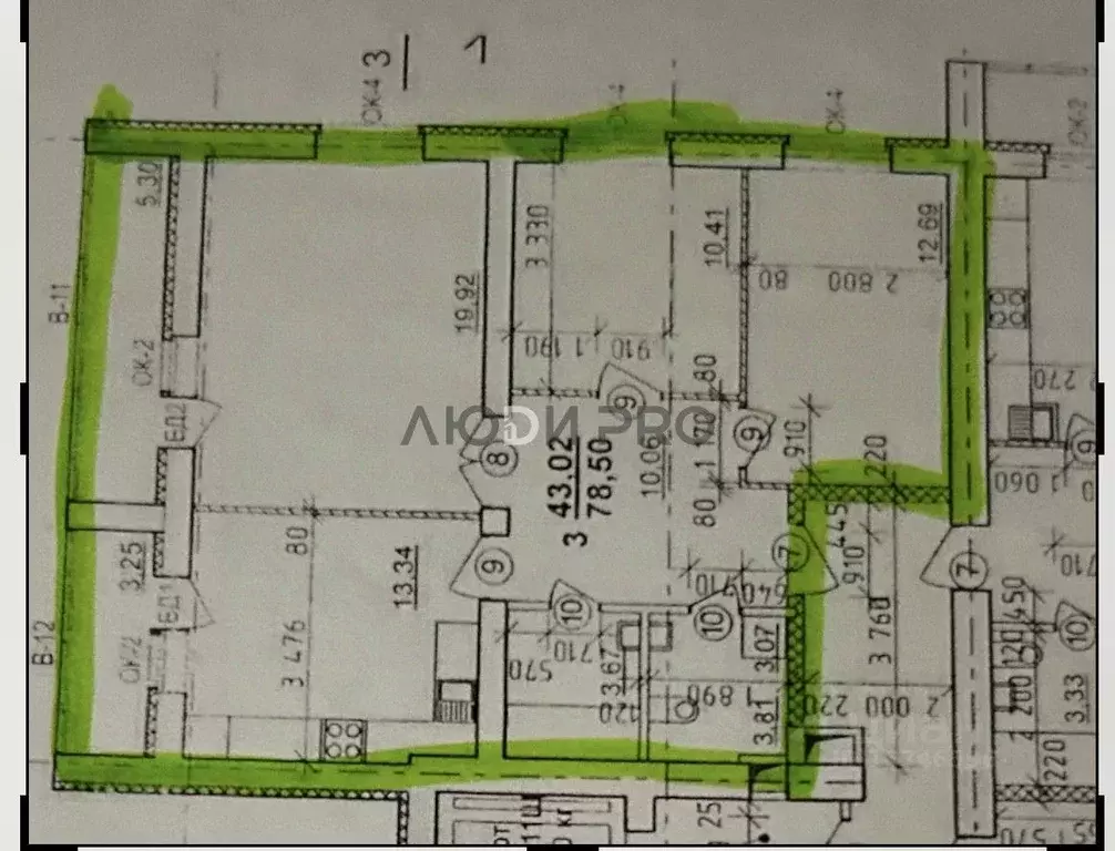 3-к кв. Башкортостан, Уфа Дагестанская ул., 35 (78.5 м) - Фото 2