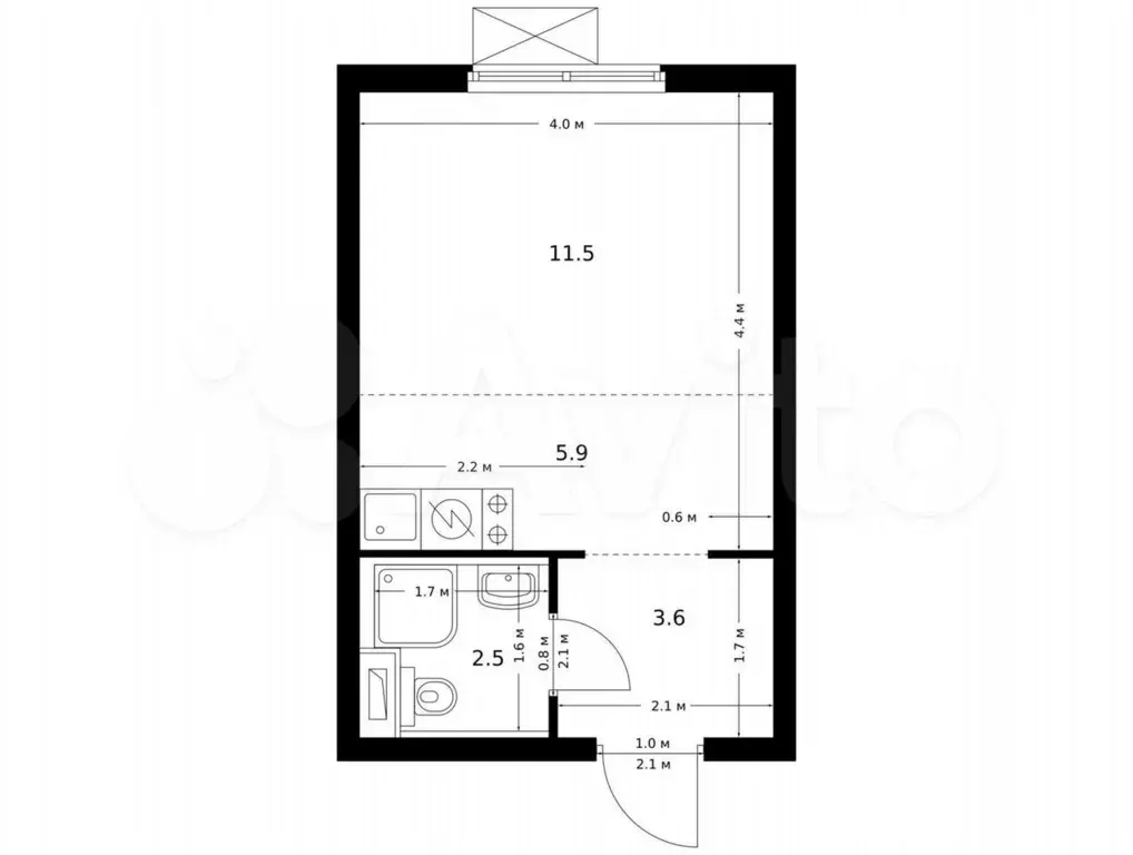 Квартира-студия, 23,5 м, 19/25 эт. - Фото 0