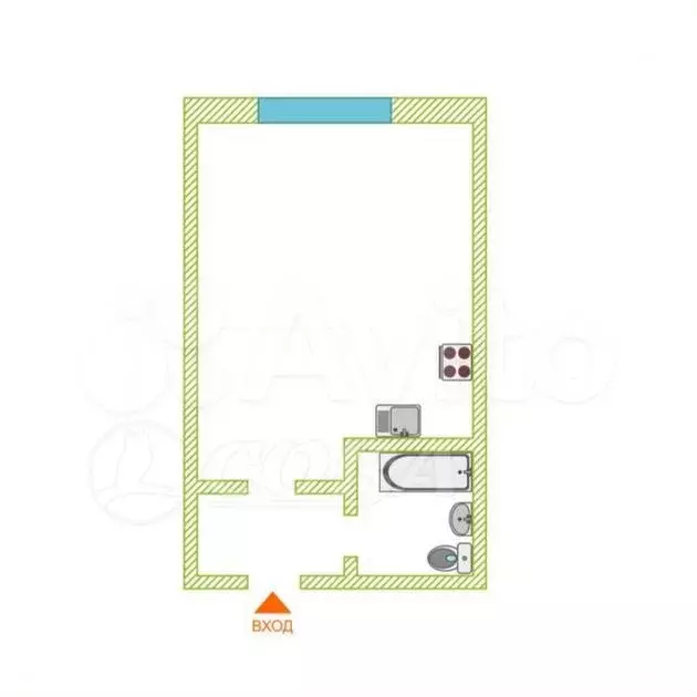 1-к. квартира, 13 м, 5/5 эт. - Фото 0