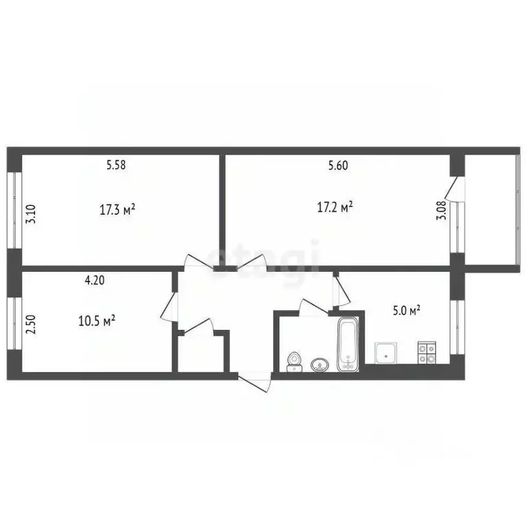 3-к кв. Камчатский край, Вилючинск ул. Победы, 2 (61.5 м) - Фото 1